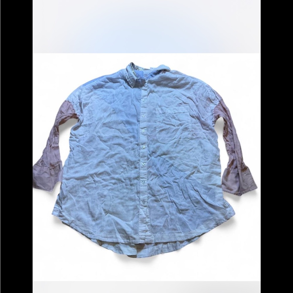 Free people gauzy‎ pinwheel cotton blend button-up shirt #casual #boho